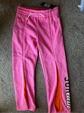 Jordan Pink Joggers with Orange Inset Panels
